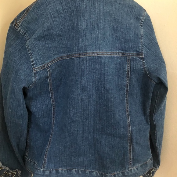 Medium blue denim embroidered jacket - Picture 2 of 4
